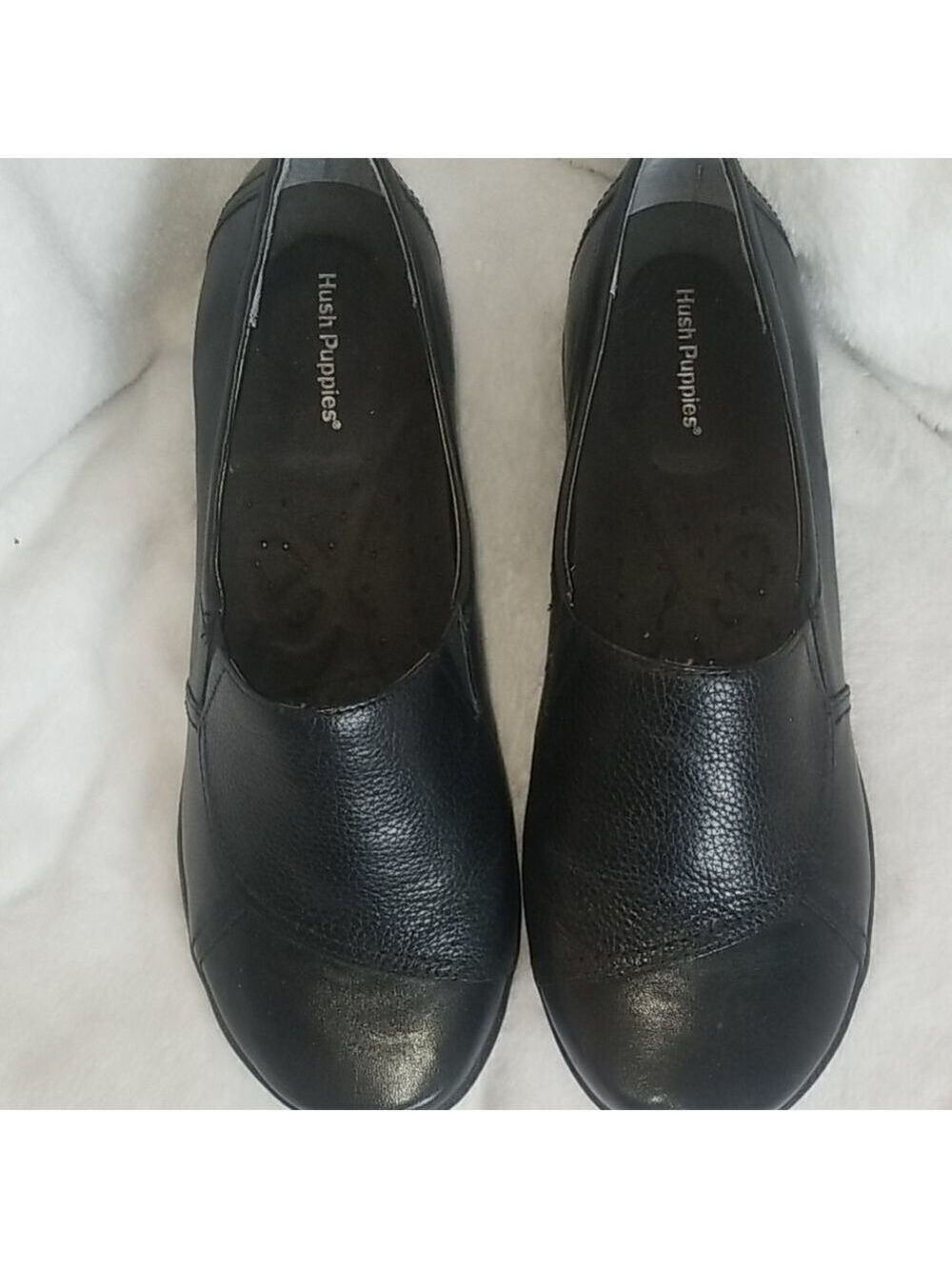 Hush Puppies Black Slip On Shoes- Sz EW 9.5
